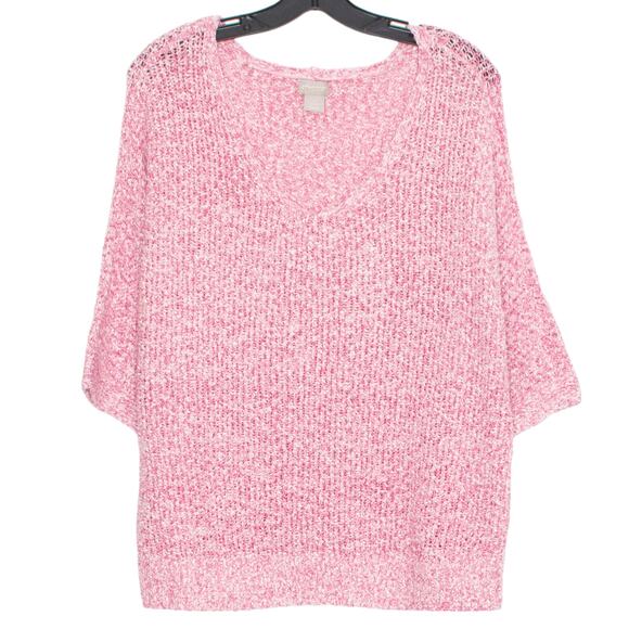 Chicos Sweater Pullover Cozy Boho Minimalist Casual Valentines Pink 0 Small 4 - Picture 6 of 6